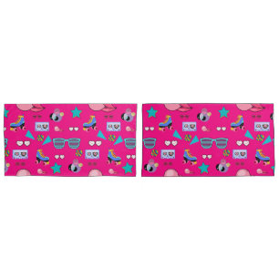 Vibrant 80s design pillowcase