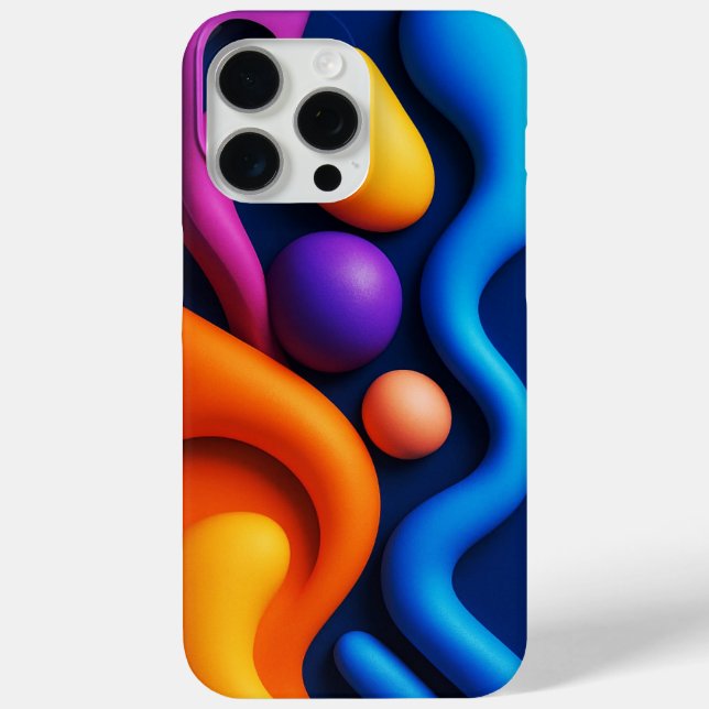 Vibrant Abstract 3D Shapes Case-Mate iPhone Case (Back)