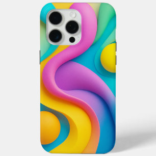 Vibrant Abstract 3D Shapes  iPhone 15 Pro Max Case