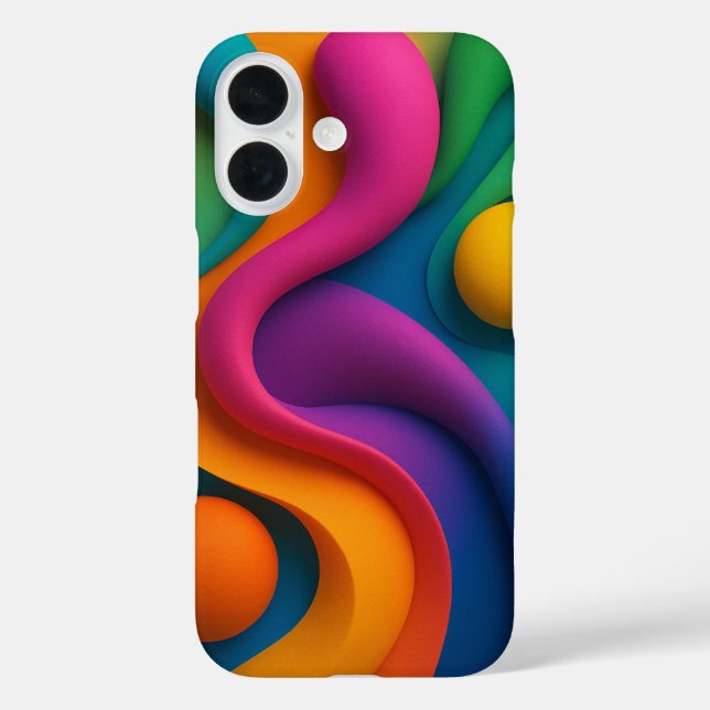 Vibrant Abstract 3D Shapes  Case-Mate iPhone Case (Back)