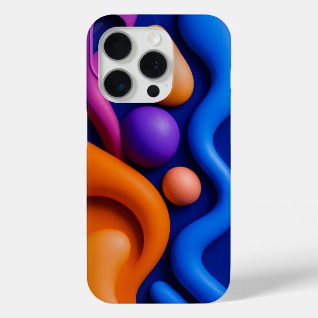 Vibrant Abstract 3D Shapes Case-Mate iPhone Case (Back)