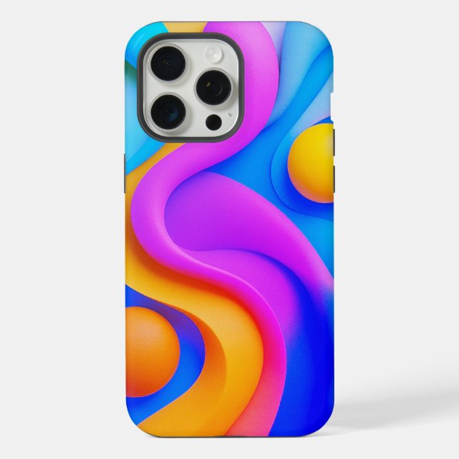 Vibrant Abstract 3D Shapes  iPhone Case (Back)