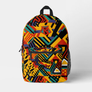 Vibrant Abstract African Pattern Printed Backpack