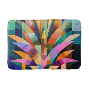 Vibrant Abstract Agave Bath Mat