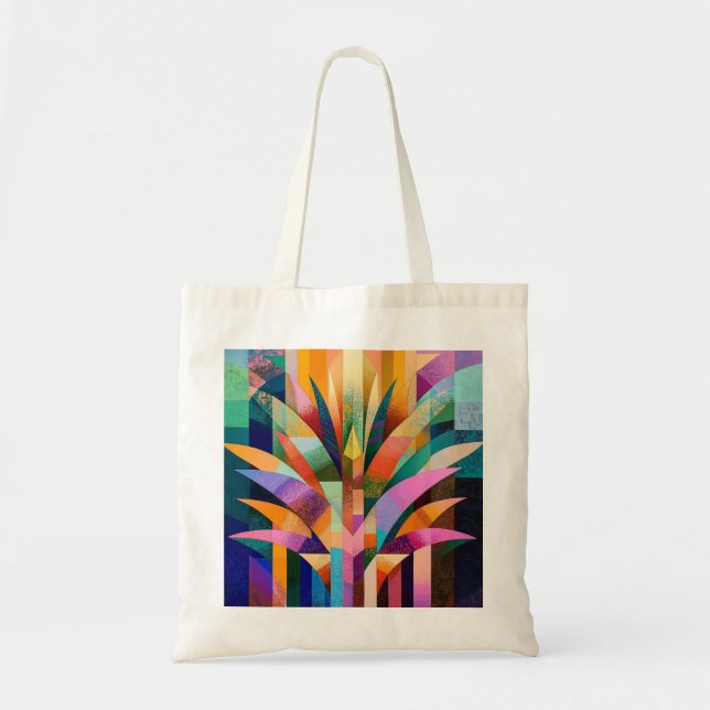 Vibrant Abstract Agave Tote Bag  (Front)