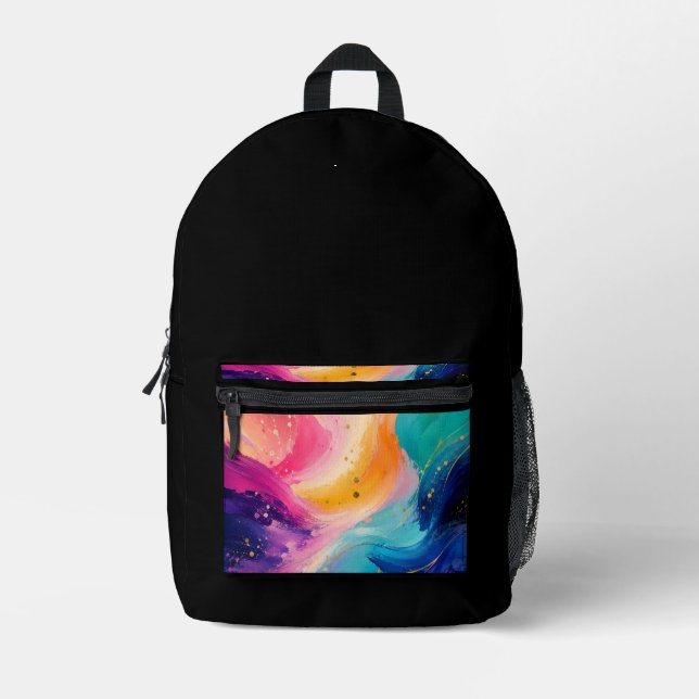 Vibrant Abstract Art Backpack Design for kids  (Front)