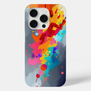 Vibrant Abstract Art Bold Colorful iPhone 15 Pro Case
