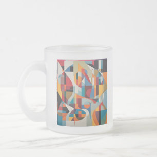 Vibrant Abstract Art – Colourful Desig Frosted Glass Coffee Mug