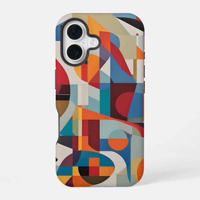 Vibrant Abstract Art – Expressive & Colourful Desi iPhone 16 Case (Back)