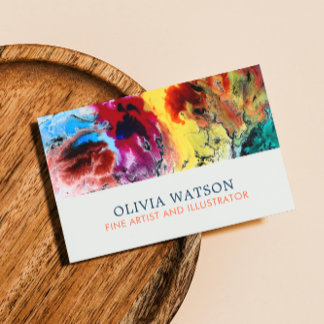 Vibrant Abstract Art Painter Calling Card