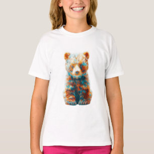 Vibrant Abstract Artistic Bear Cub Kids T-Shirt