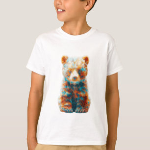Vibrant Abstract Artistic Bear Cub Kids T-Shirt