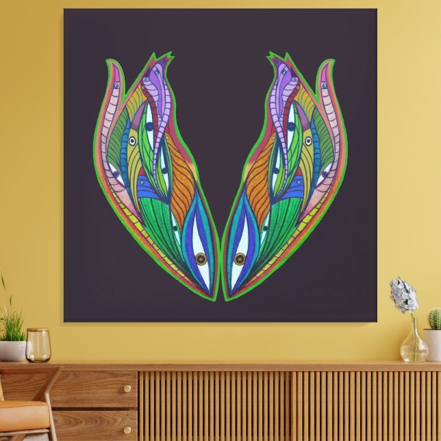 Vibrant Abstract Artwork- Visionary Psychedelic  Canvas Print (Insitu(LivingRoom))