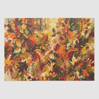 Vibrant Abstract Autumn Leaves Tissue Paper