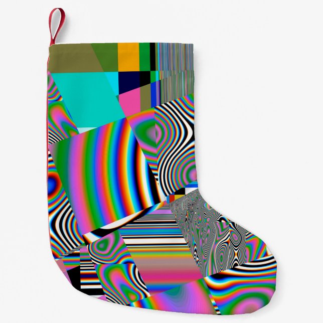 Vibrant abstract background. Colorful pattern. Geo Small Christmas Stocking (Front)