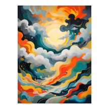 Vibrant Abstract Bold Sun - Radiant Horizons
