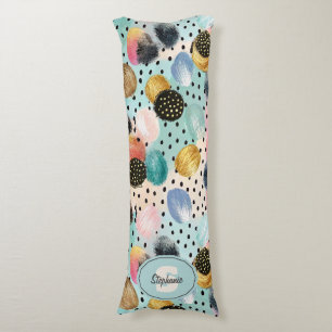 Vibrant Abstract Brushstroke & Polka Dot Pattern Body Cushion