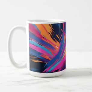 Vibrant Abstract Brushstrokes Color Explosion Coffee Mug