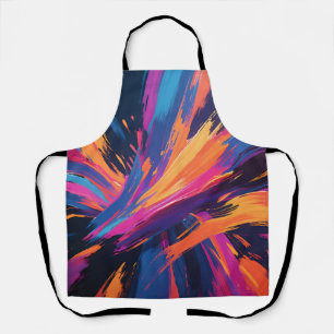 Vibrant Abstract Brushstrokes Colour Explosion Apron