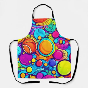 Vibrant Abstract Bubbles Artwork Apron
