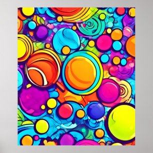 Vibrant Abstract Bubbles Artwork Poster
