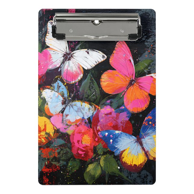 Vibrant Abstract Butterfly Flight (10) Mini Clipboard (Front)