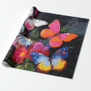 Vibrant Abstract Butterfly Flight (10) Wrapping Paper