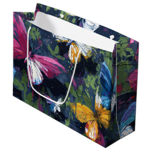 Vibrant Abstract Butterfly Flight (1) Large Gift Bag