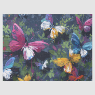 Vibrant Abstract Butterfly Flight (1) Tissue Paper