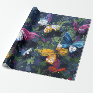 Vibrant Abstract Butterfly Flight (1) Wrapping Paper