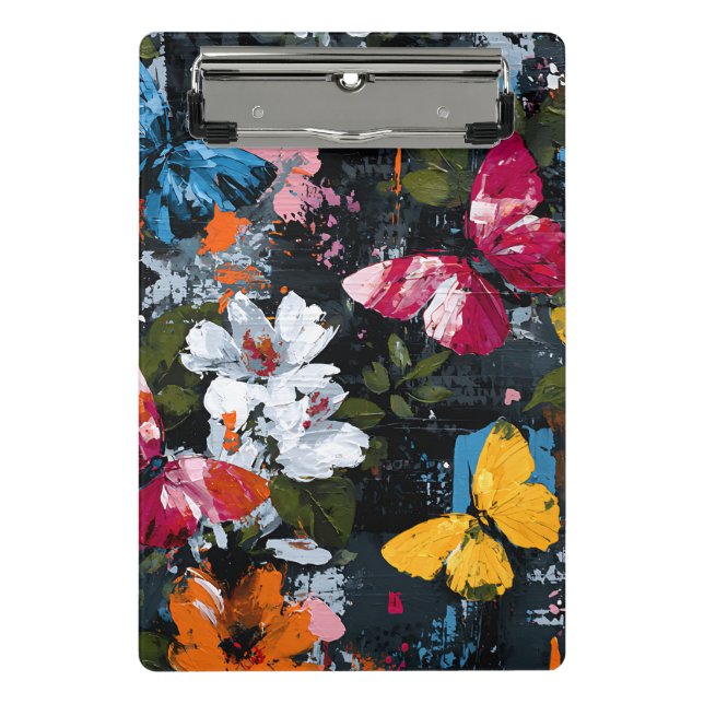 Vibrant Abstract Butterfly Flight (2) Mini Clipboard (Front)