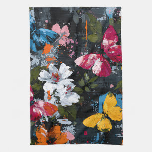 Vibrant Abstract Butterfly Flight (2) Tea Towel