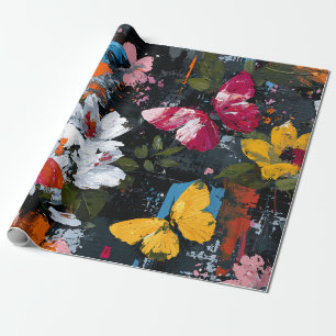 Vibrant Abstract Butterfly Flight (2) Wrapping Paper
