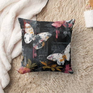 Vibrant Abstract Butterfly Flight (3) Cushion
