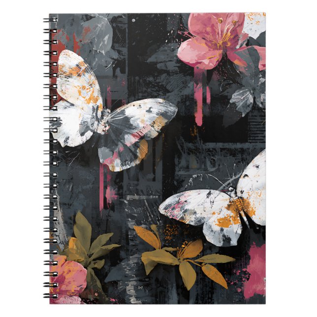 Vibrant Abstract Butterfly Flight (3) Notebook (Front)