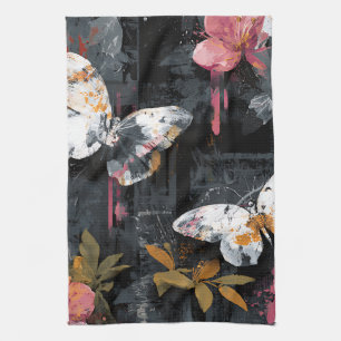 Vibrant Abstract Butterfly Flight (3) Tea Towel