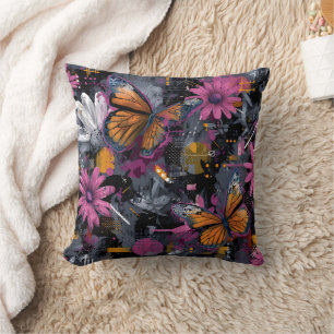 Vibrant Abstract Butterfly Flight (4) Cushion