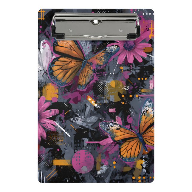 Vibrant Abstract Butterfly Flight (4) Mini Clipboard (Front)