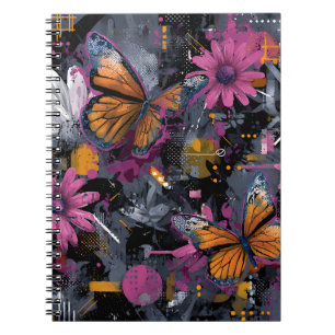 Vibrant Abstract Butterfly Flight (4) Notebook