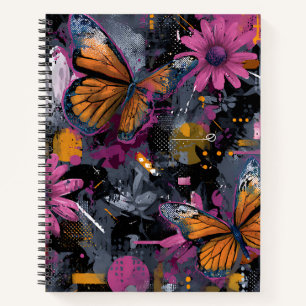 Vibrant Abstract Butterfly Flight (4) Notebook
