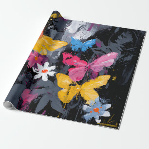 Vibrant Abstract Butterfly Flight (5) Wrapping Paper