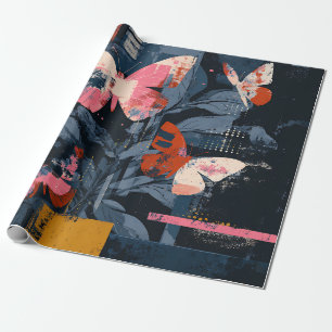 Vibrant Abstract Butterfly Flight (6) Wrapping Paper