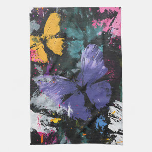 Vibrant Abstract Butterfly Flight (7) Tea Towel