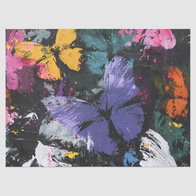 Vibrant Abstract Butterfly Flight (7) Tissue Paper (Front)