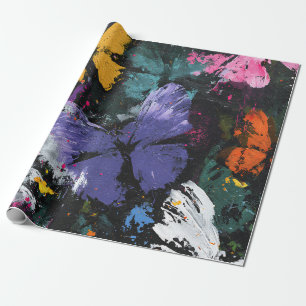 Vibrant Abstract Butterfly Flight (7) Wrapping Paper