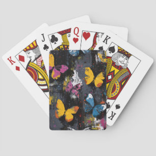 Vibrant Abstract Butterfly Flight (8) Playing Cards