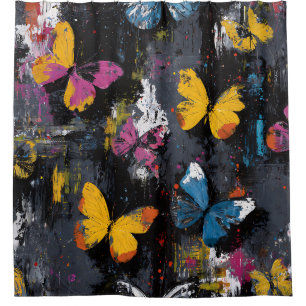 Vibrant Abstract Butterfly Flight (8) Shower Curtain