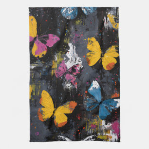 Vibrant Abstract Butterfly Flight (8) Tea Towel