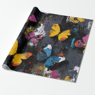 Vibrant Abstract Butterfly Flight (8) Wrapping Paper