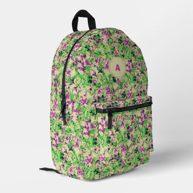 Vibrant Abstract Camo Printed Backpack (Back Corner Left)